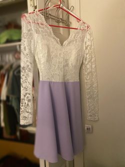 B. Darlin Purple Size 2 Lace Floor Length Girls Size A-line Dress on Queenly