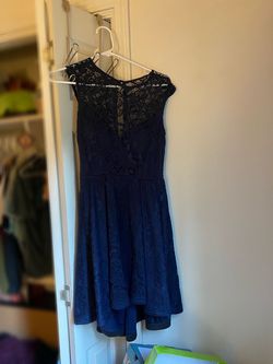 B. Darlin Blue Size 6 Floor Length A-line Dress on Queenly
