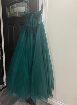Bicici & Coty Green Size 4 Bicici And Coty Bustier Sheer Ball gown on Queenly