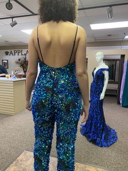Ashley Lauren Multicolor Size 4 Floor Length Pageant Euphoria Jumpsuit Dress on Queenly