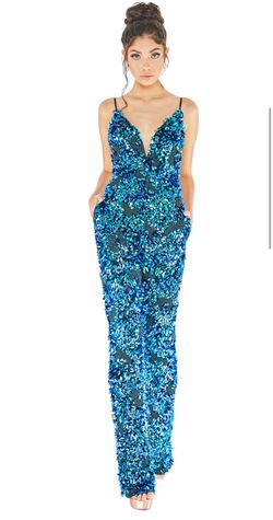 Ashley Lauren Multicolor Size 4 Floor Length Euphoria Jumpsuit Dress on Queenly