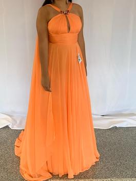 Sherri Hill Orange Size 8 Cape Prom Train Dress on Queenly