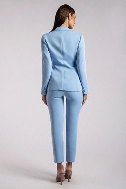 Meshki Blue Size 2 Sheer Floor Length Blazer Jumpsuit Dress on Queenly