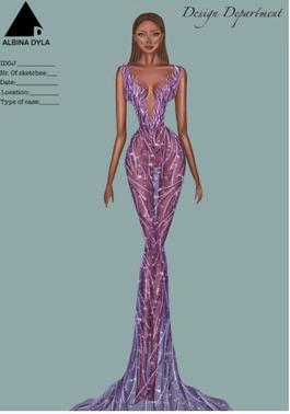 Albina Dyla Purple Size 2 Custom Albina Mermaid Dress on Queenly