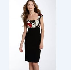 Elie Tahari Multicolor Size 4 Jersey Cocktail Dress on Queenly