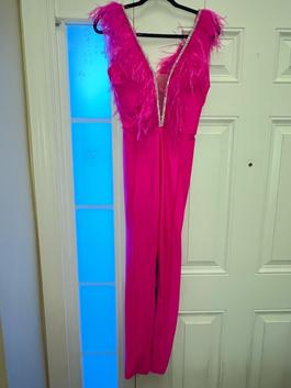 Jessica Angel Pink Size 2 Black Tie Jumpsuit Dress on Queenly
