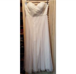 Jenny Yoo Nude Size 12.0 Lace $300 Military Floor Length A-line Dress on Queenly
