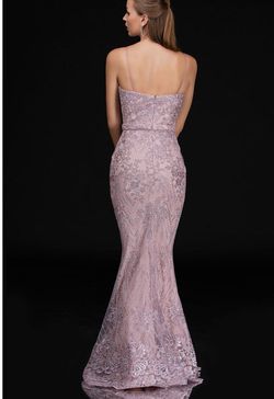 Style 6532 NINA CANACCI Pink Size 6 Black Tie Flare Military Mermaid Dress on Queenly