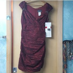 Alex Evenings Red Size 12 Plus Size Euphoria Sequined Cocktail Dress on Queenly