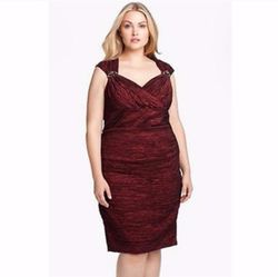 Alex Evenings Red Size 12 Plus Size Euphoria Sequined Cocktail Dress on Queenly
