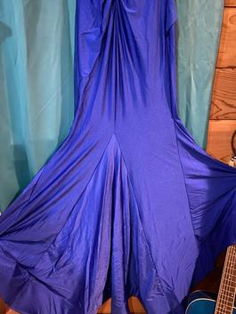 Terani Couture Blue Size 4 Sheer $300 Mermaid Dress on Queenly