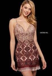 Style 53173 Sherri Hill Pink Size 2 Spaghetti Strap Summer Euphoria Fully-beaded Cocktail Dress on Queenly