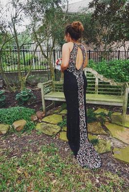 Sherri Hill Black Size 6 Military $300 Prom Backless Straight Dress on Queenly
