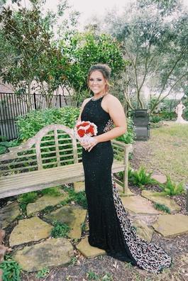 Sherri Hill Black Size 6 Military $300 Prom Backless Straight Dress on Queenly