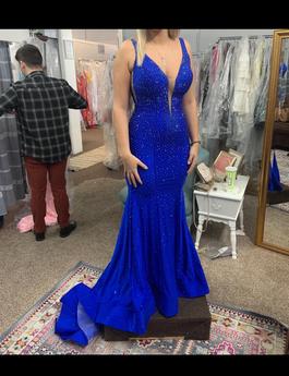 Johnathan Kayne Blue Size 6 Jewelled Prom Backless Straight Dress on Queenly