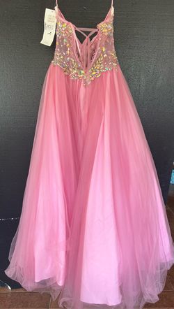 Splash Pink Size 4 Floor Length Sweetheart Ball gown on Queenly