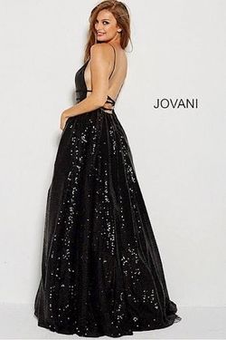 Jovani Black Size 2 50 Off Sequined Winter Formal Backless A-line Ball gown on Queenly