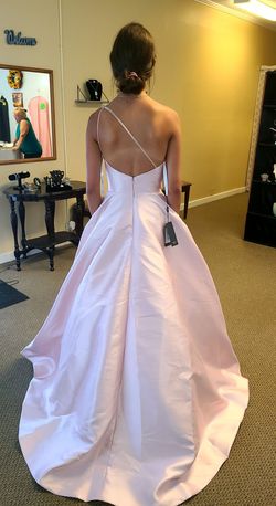Style 1912E9202 Terani Couture Pink Size 0 Floor Length Pockets One Shoulder Ball gown on Queenly