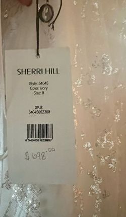 Sherri Hill White Size 8 Strapless Corset Wedding Sweetheart Ball gown on Queenly