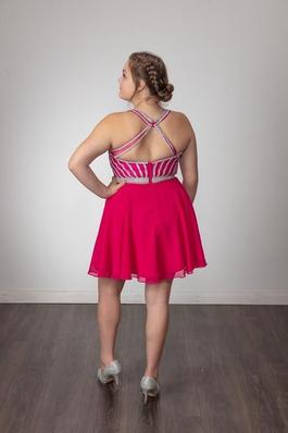 Style 984906 Abby Paris Pink Size 12 Plus Size Summer Euphoria Sheer Cocktail Dress on Queenly