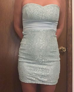 sequin hearts Blue Size 10 $300 50 Off Cocktail Dress on Queenly