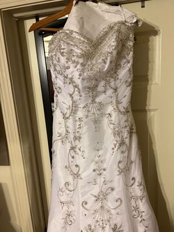 Marys Bridal Silver Size 10 Military 70 Off 50 Off Mermaid Dress on Queenly
