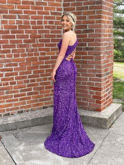 Ashley Lauren Royal Purple Size 00 Prom Euphoria Black Tie Side slit Dress on Queenly