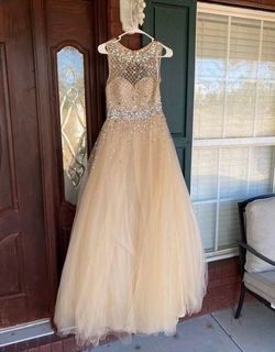 Rachel Allan Nude Size 8 Pageant Sequin Ball gown on Queenly