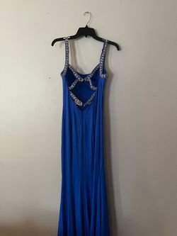Colors Royal Blue Size 2 Sequin Train Dress on Queenly