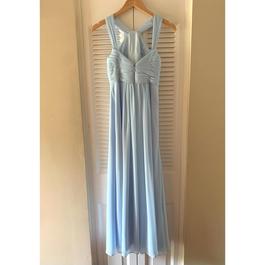 Azazie Blue Size 0 A-line Floor Length Side slit Dress on Queenly
