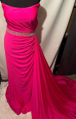 Sherri Hill Pink Size 4 Military Belt Straight Dress on Queenly