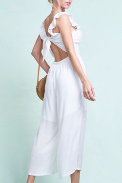 Style MLP4140 La Miel White Size 6 Bridal Shower Bachelorette Jumpsuit Dress on Queenly