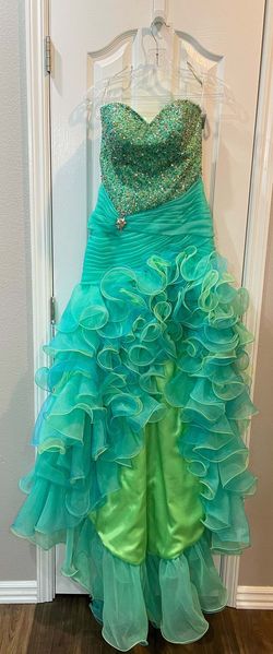 Precious Formal Green Size 4 $300 Pageant Side slit Dress on Queenly