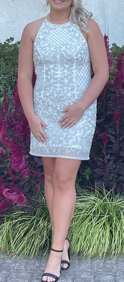 Sherri Hill White Size 10 50 Off Bachelorette $300 Midi Cocktail Dress on Queenly