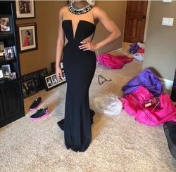 Sherri Hill Black Size 4 $300 Straight Dress on Queenly