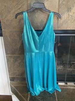 Ashley Lauren Blue Size 6 $300 Midi Cocktail Dress on Queenly