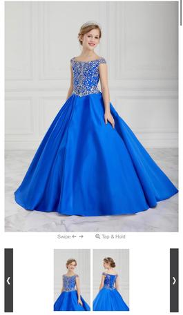 Christina Wu Blue Size 0 Girls Size Ball gown on Queenly