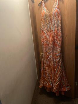 Darlafoxx Orange Size 22 Prom Tall Height Plus Size Ball gown on Queenly