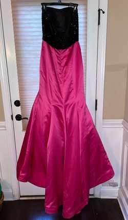 Sherri Hill Pink Size 6 Jewelled Silk Black Tie Mermaid Dress on Queenly