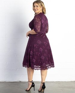 Kiyonna Purple Size 20 Black Tie Floor Length Quinceanera Plus Size A-line Dress on Queenly