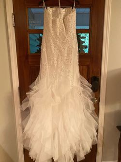 Sherri Hill White Size 8 Sweetheart Strapless Beaded Top 50 Off Pageant Mermaid Dress on Queenly