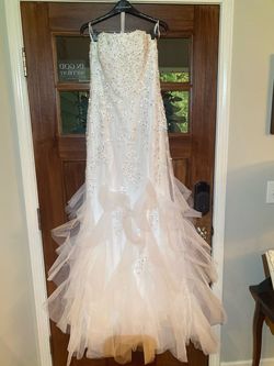 Sherri Hill White Size 8 Sweetheart Strapless Beaded Top 50 Off Pageant Mermaid Dress on Queenly