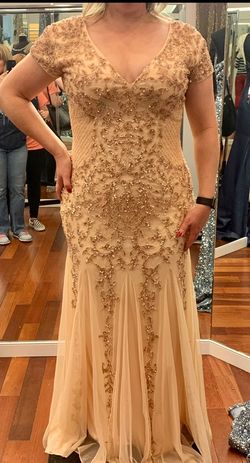 Primavera Gold Size 12 Homecoming Mermaid Straight Dress on Queenly