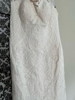 Style SYD663901 Stella York White Size 12 Light Green Shiny Ivory 50 Off Mermaid Dress on Queenly