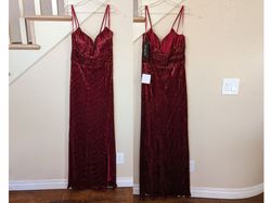 Style Burgundy Sequin Sleeveless Sweetheart Neckline Formal Gown Cinderella Divine Red Size 12 Sweetheart Floor Length Polyester Side slit Dress on Queenly