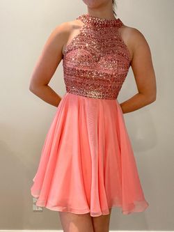 Sherri Hill Pink Size 00 Black Tie Keyhole Appearance Coral Cocktail Dress on Queenly