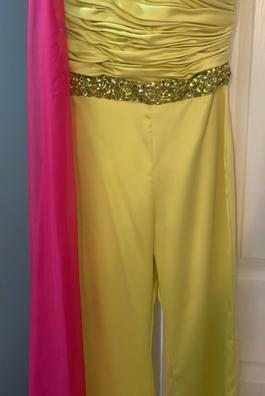 Custom made Yellow Size 0 Black Tie Fun Fashion Custom Jumpsuit Dress on Queenly