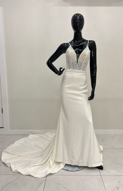 Demetrios White Size 6 70 Off Floor Length 50 Off Straight Dress on Queenly