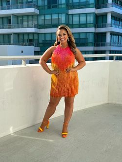 Ashley Lauren Multicolor Size 14 Euphoria Midi Cocktail Dress on Queenly