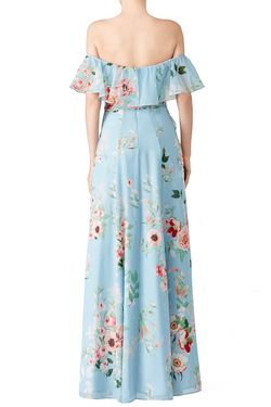 Yumi Kim Light Blue Size 2 50 Off Floral Straight Dress on Queenly
